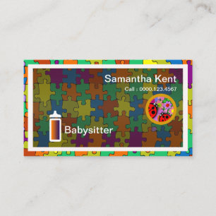Babysitter Magnificant Jigzaag Puzzle Visitekaartj Visitekaartje