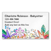 Babysitter mignon Cartes de visite botaniques flor (devant)