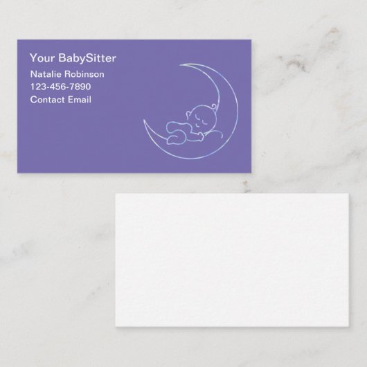 Babysitter mignonne Carte de visite simple (Devant / Derrière)