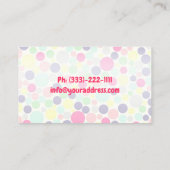 Babysitter Nanny Bubbles & Hearts Carte de visite (Dos)