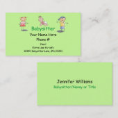 Babysitter Nanny Cartoon Stick Kinder Boy Girl Bab Visitekaartje (Voorkant / Achterkant)