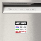 Babysitter Noodgevallen Telefoonnummers magneet (Insitu (Vaatwasser))