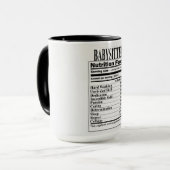 Babysitter Nutrition Facts Mok (Voorkant links)