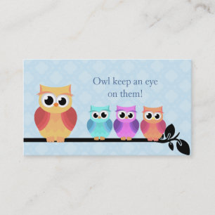 Babysitter Owl Visitekaartjes