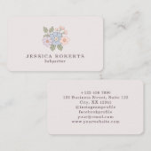 Babysitter pastel Carte de visite floral (Devant / Derrière)