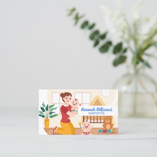 Babysitter QR-code Visitekaartje (Staand voorkant)