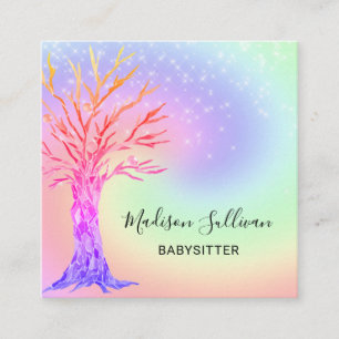Babysitter Rainbow Colors Carré Carte de visite