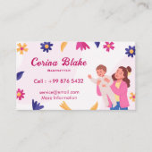 Babysitter Services | Roze kinderopvang Visitekaartje (Voorkant)