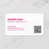 Babysitter Visitekaartje (Achterkant)