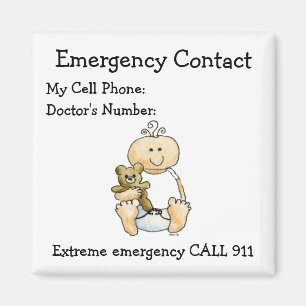 Babysitter's Noodcontact Magnet Magneet