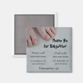 Babysitter's telefoon # Magneet (Voorkant / Achterkant)