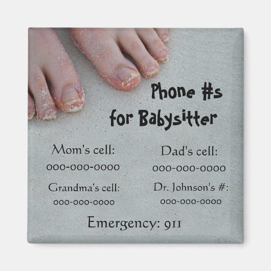 Babysitter's telefoon # Magneet (Voorkant)