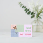 Babysitting & Child Care Beer Broche Kaart Visitekaartje (Staand voorkant)