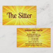 Babysitting Sunshine Visitekaartje (Voorkant / Achterkant)