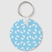 Babyvoetafdrukken, Babyvoet, Voetstappen, Blauw, J Sleutelhanger (Voorkant)
