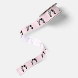 Babyvoetafdrukken op Roze Blush Lint