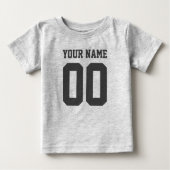 Babyvoetbal jersey romper met eigen naam en nummer (Voorkant)