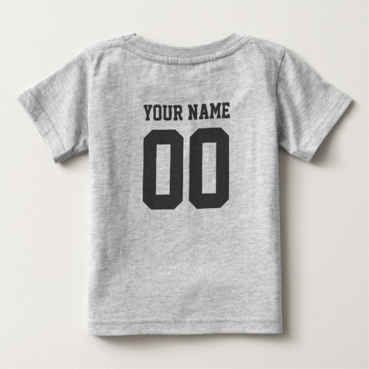 Babyvoetbal jersey romper met eigen naam en nummer (Achterkant)