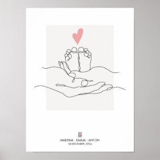 Babyvoetjes Geboorte Statistieken Nursery Kunst Poster