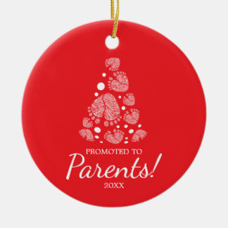 Babyvoetjes vormen kerstboom, eerste kerstfeest keramisch ornament