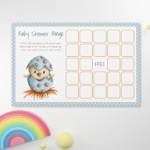 Babyvogel die uit het ei komt Blauwe Baby Shower B