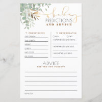 Babyvoorspellingen en -advies Baby Shower Kaart