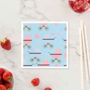 Babywagens Roze/Blauwe Papieren Servet Baby Jongen