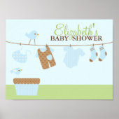 Babywas Baby Shower Welkomstbord Poster (Voorkant)