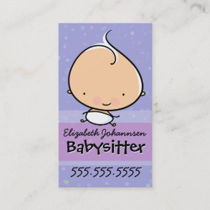 Babyzittend.Babysitter.Baby-zorg.Promotie Visitekaartje