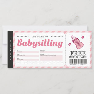 Babyzittend Roze Cadeaus Coupon Voucher Certificat