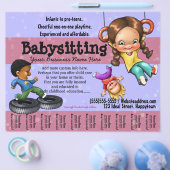 Babyzittend.  sjabloon dagzorg flyer (Enkel)