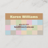 Babyzittende visitekaartjes (Achterkant)