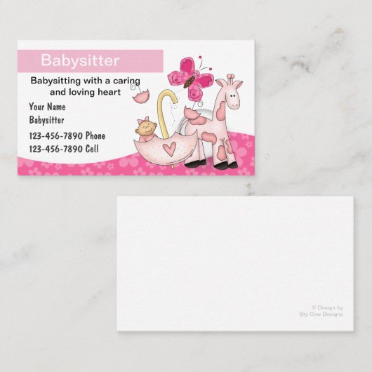 Babyzittende Visitekaartjes (Voorkant / Achterkant)