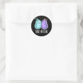 Bac-atcha Funny Bacteria Pun Dark BG Ronde Sticker (Tas)