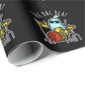 Bac Beat Funny Drummer Bacteria Pun Dark BG Cadeaupapier (Rol Hoek)
