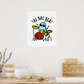 Bac Beat Funny Drummer Bacteria Pun Poster (Keuken)
