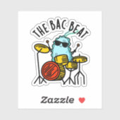 Bac Beat Funny Drummer Bacteria Pun Sticker (Vel)