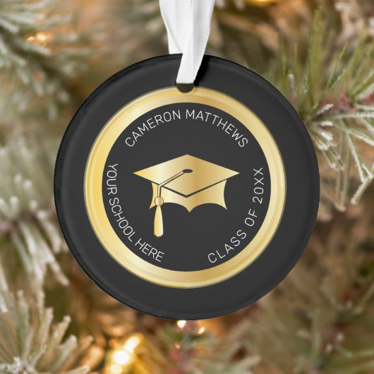 Bac de graduation Classy Gold et photo Tassel (Arbre)