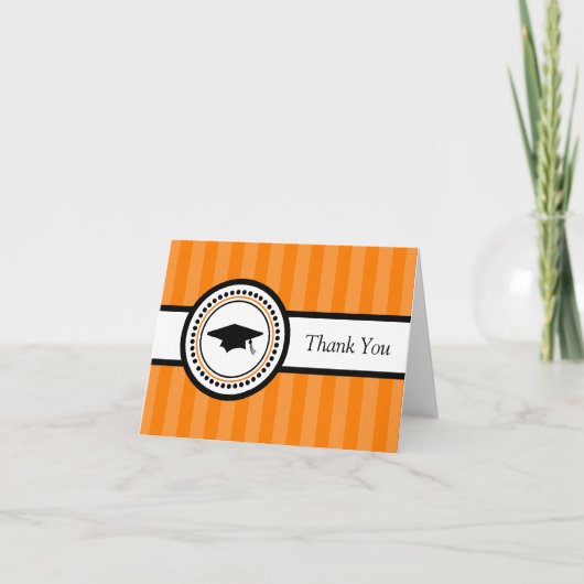 Bac de graduation en bandes Carte de remerciements (Devant)