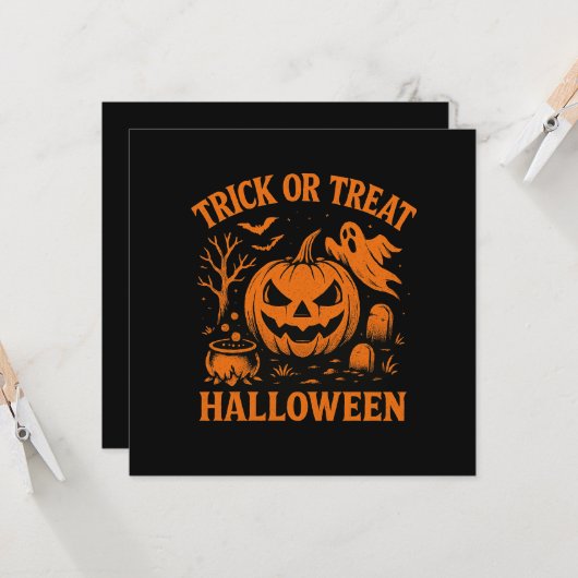 Bac ou traitement Invitation Halloween (Devant/Arrière en situation)