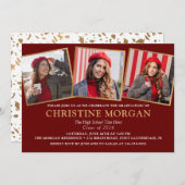 Baccalauréat en or noir Faire-part de la photo (Devant / Derrière)