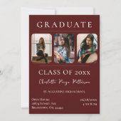 Baccalauréat simple en trois photos | Invitation r (Devant)