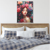 Baccara-Roos Canvas Afdruk (Insitu (Slaapkamer))