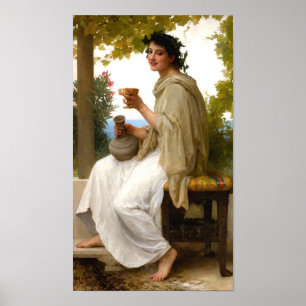 Bacchante door William Bouguereau Poster