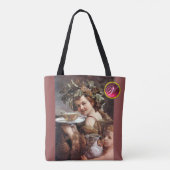BACCHUS, DRUIVEN EN WITTE GEMSTONMONOGRAM DRAAGTAS (Achterkant)