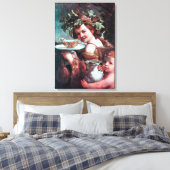 BACCHUS, DRUIVEN EN WITTE WIJN CANVAS AFDRUK (Insitu (Slaapkamer))