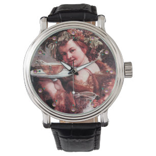 BACCHUS, DRUIVEN EN WITTE WIJN HORLOGE