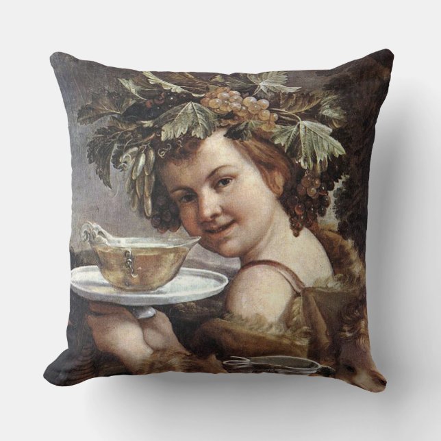 BACCHUS, DRUIVEN EN WITTE WIJN KUSSEN (Voorkant)