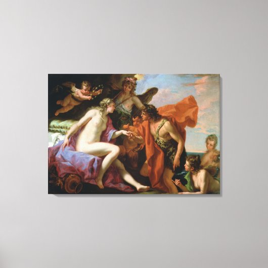 Bacchus en Ariadne (olie op het canvas) Canvas Afdruk (Voorkant)