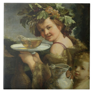 Bacchus (olie op canvas) tegeltje